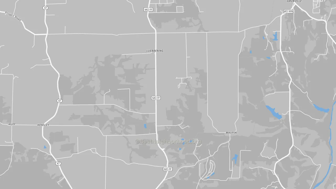 Bike Grade map of Luebbering, MO