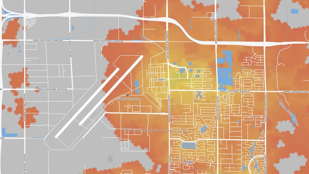 Bike Grade map of Luke Afb, AZ