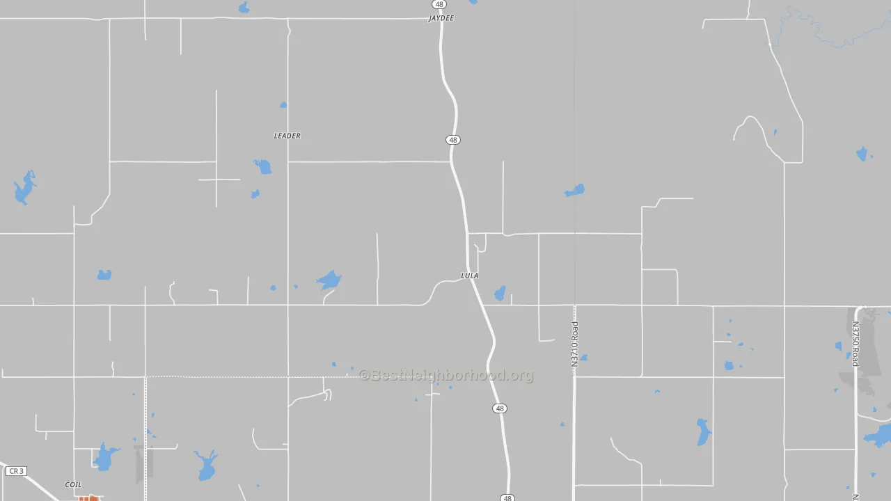 Bike Grade map of Lula, OK