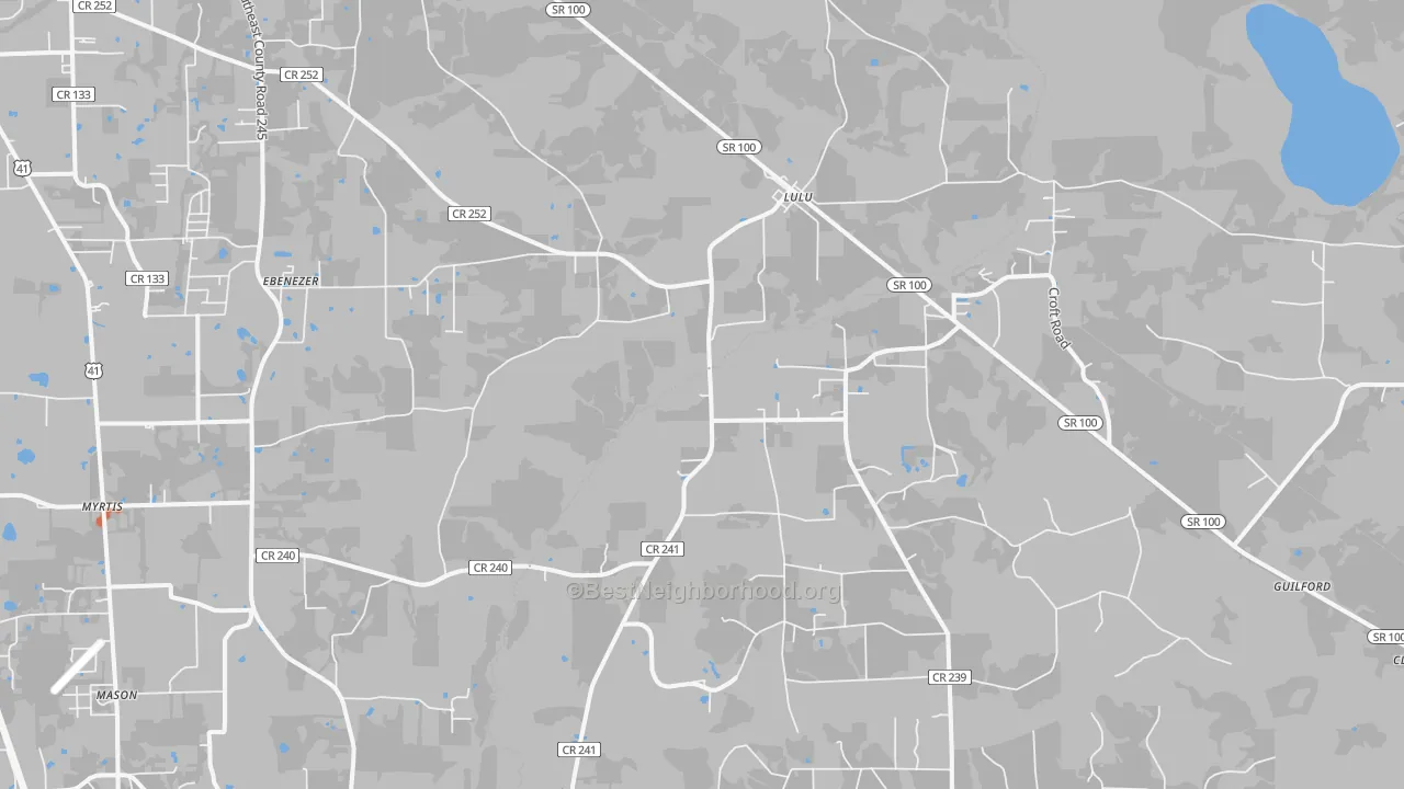 Bike Grade map of Lulu, FL