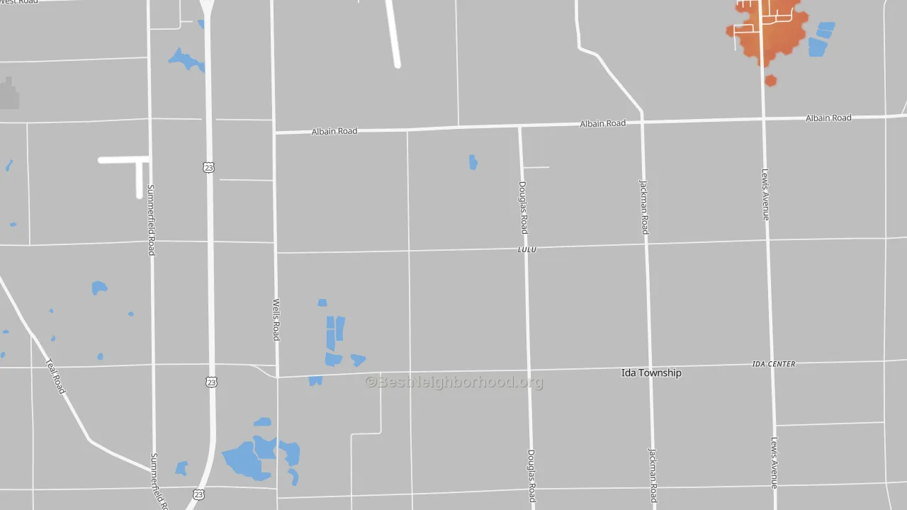 Bike Grade map of Lulu, MI
