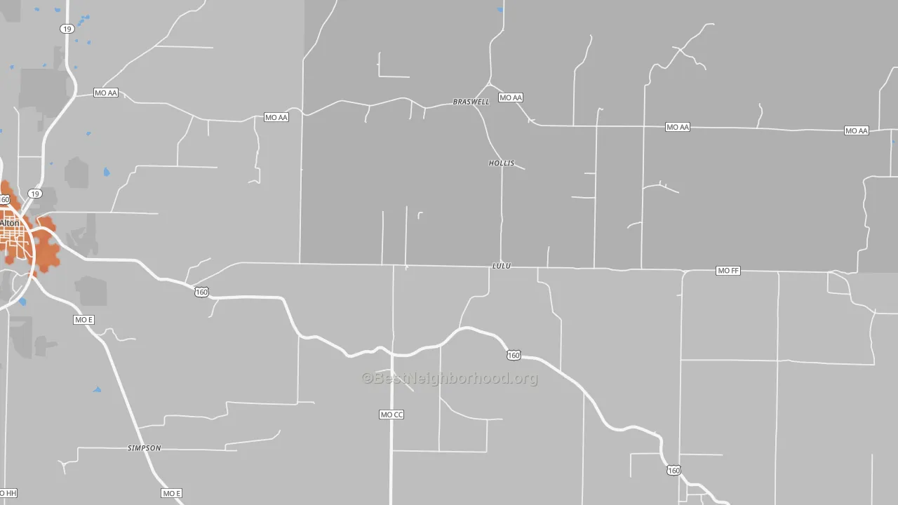 Bike Grade map of Lulu, MO