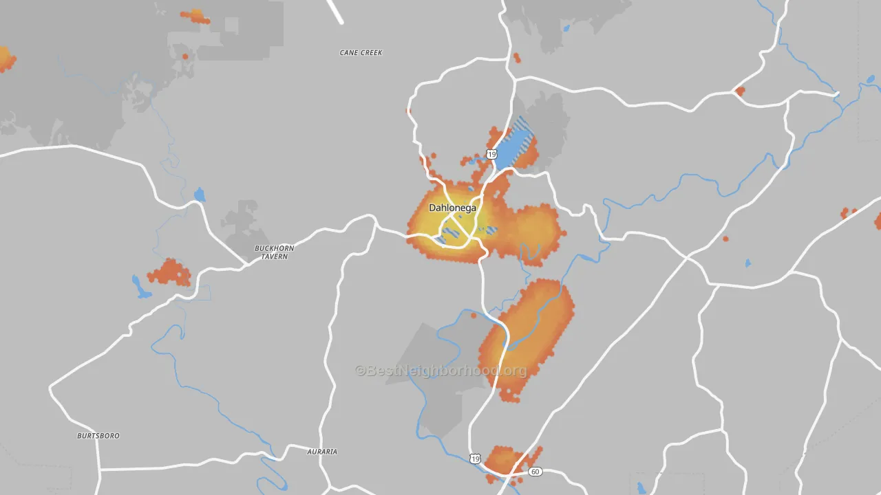 Bike Grade map of Lumpkin County, GA
