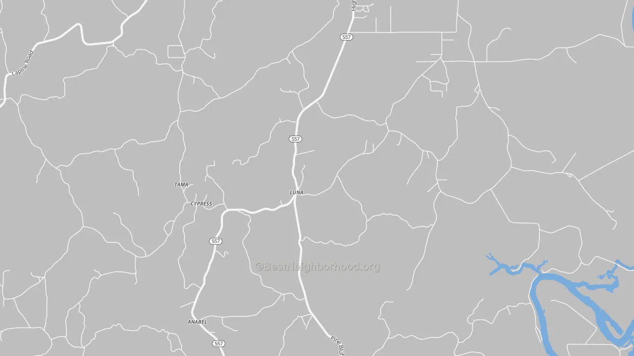 Bike Grade map of Luna, LA
