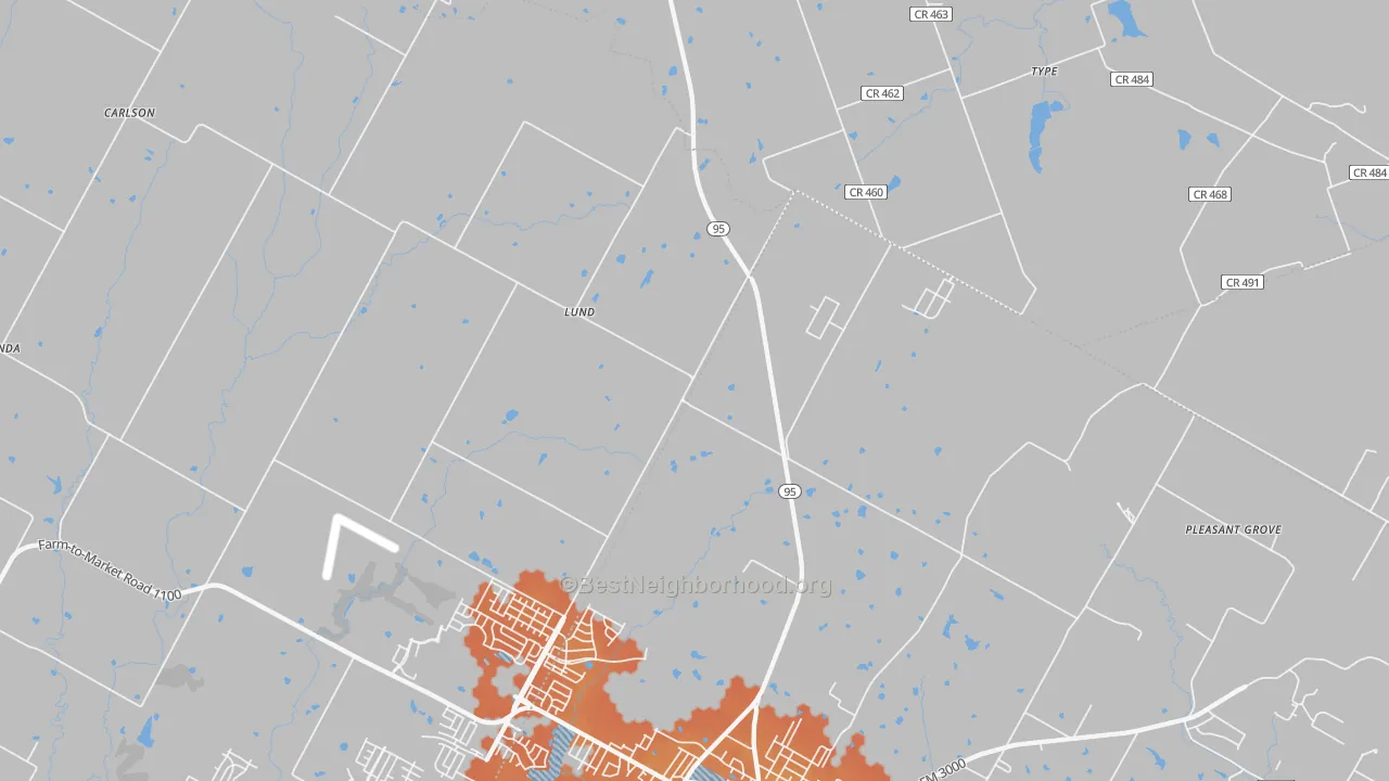 Bike Grade map of Lund, TX