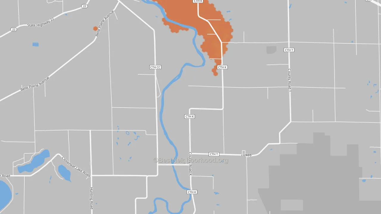 Bike Grade map of Lunds, WI