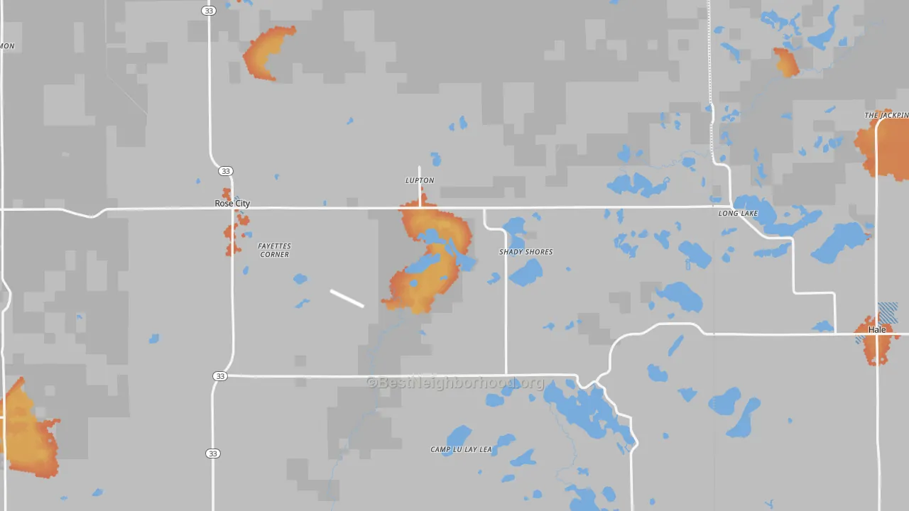 Bike Grade map of Lupton, MI
