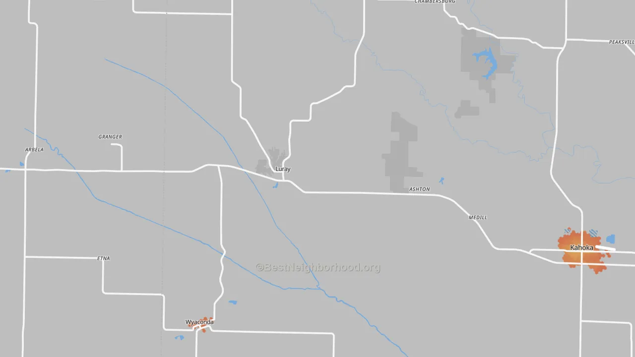 Bike Grade map of Luray, MO