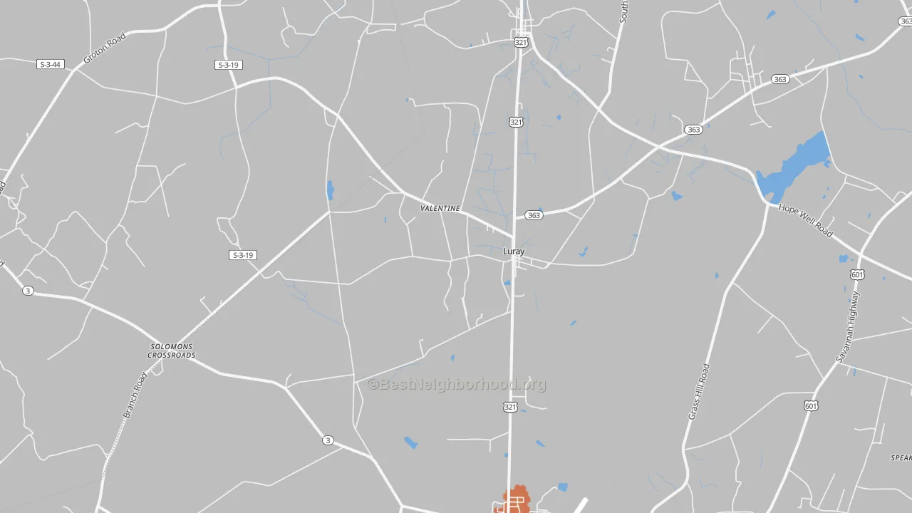 Bike Grade map of Luray, SC