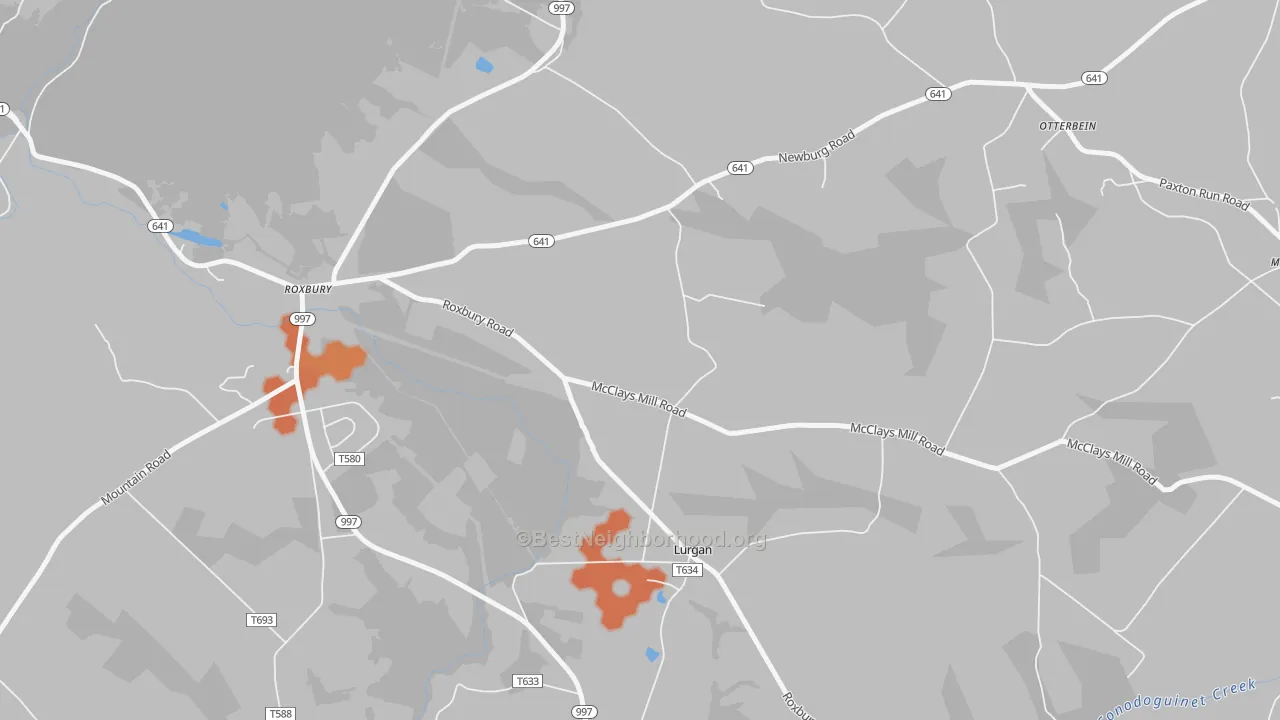 Bike Grade map of Lurgan, PA