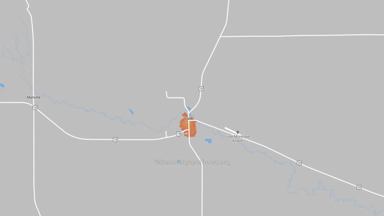 Bike Grade map of Lusk, WY