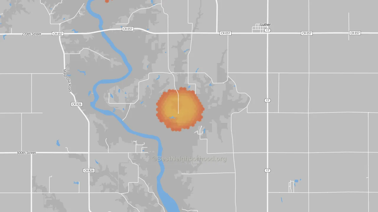 Bike Grade map of Luther, IA