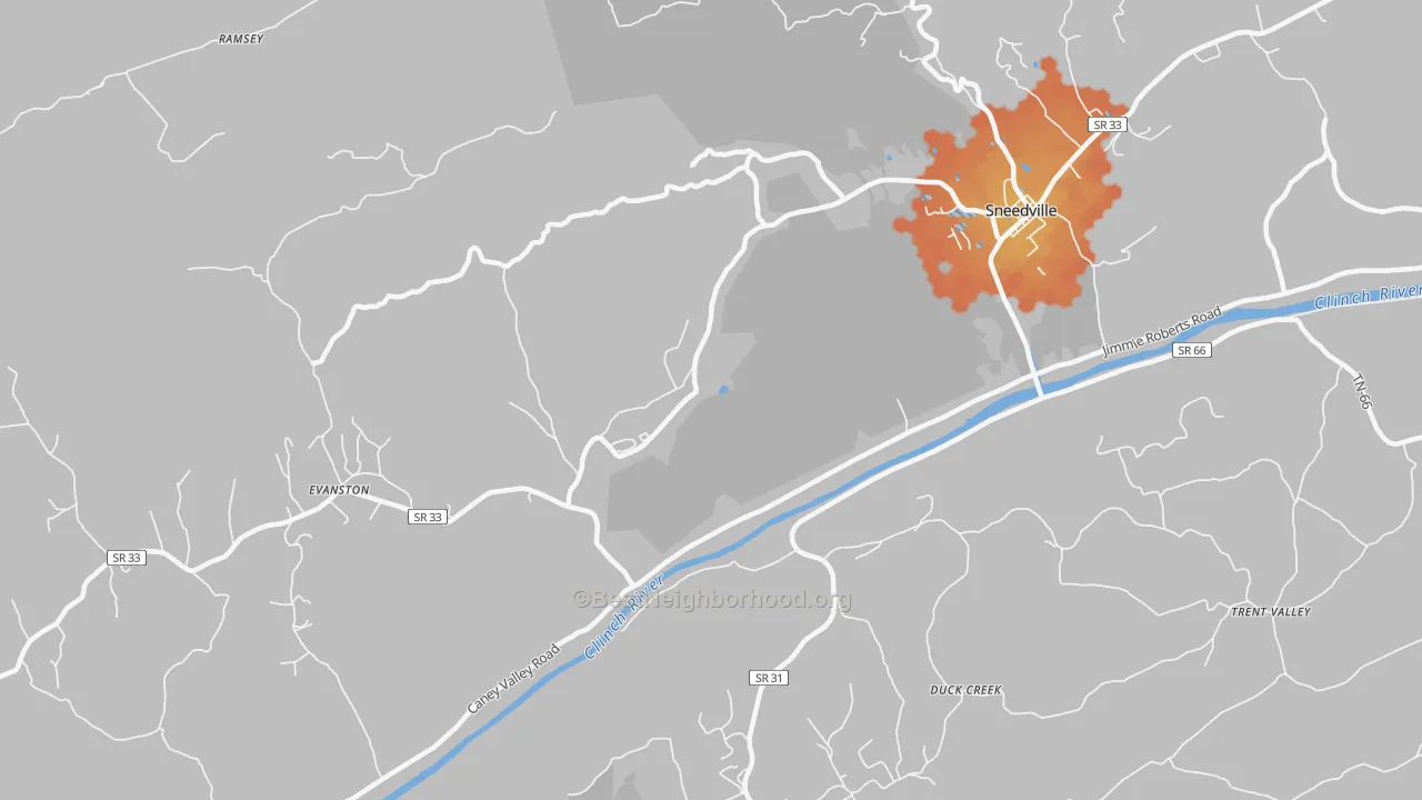 Bike Grade map of Luther, TN