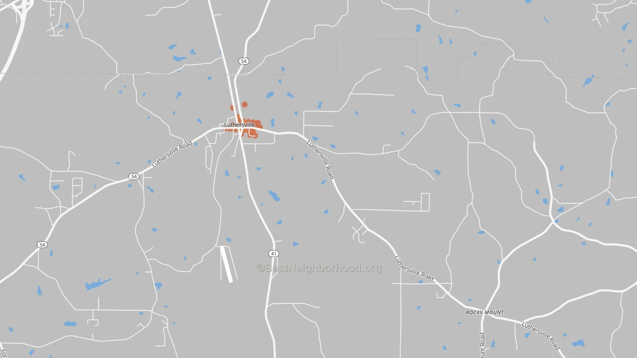 Bike Grade map of Luthersville, GA