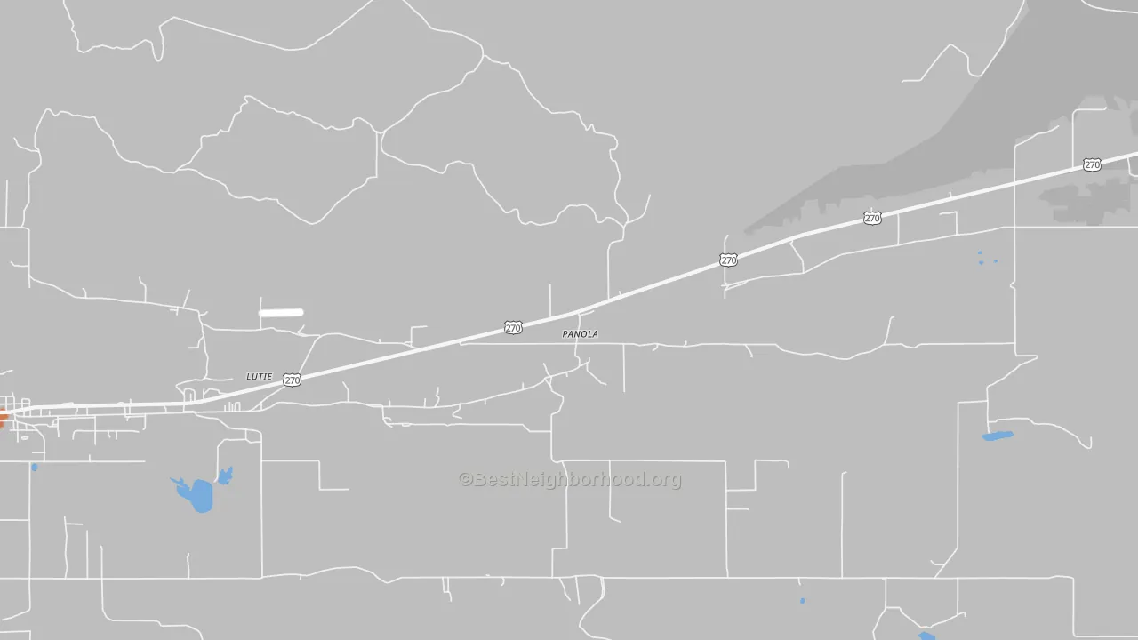 Bike Grade map of Lutie, OK
