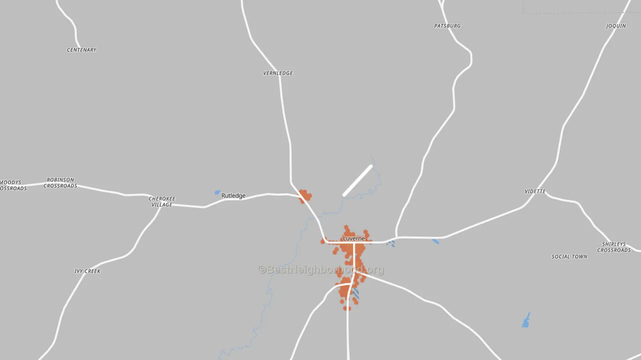 Bike Grade map of Luverne, AL