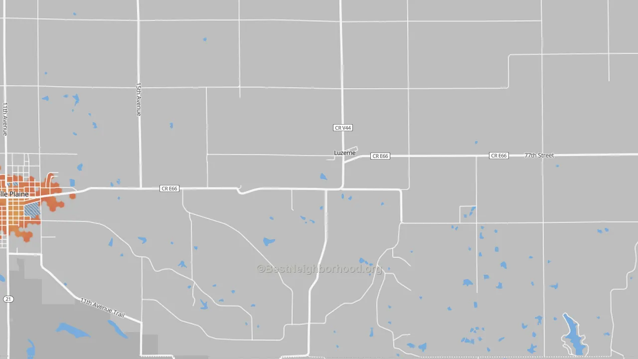 Bike Grade map of Luzerne, IA