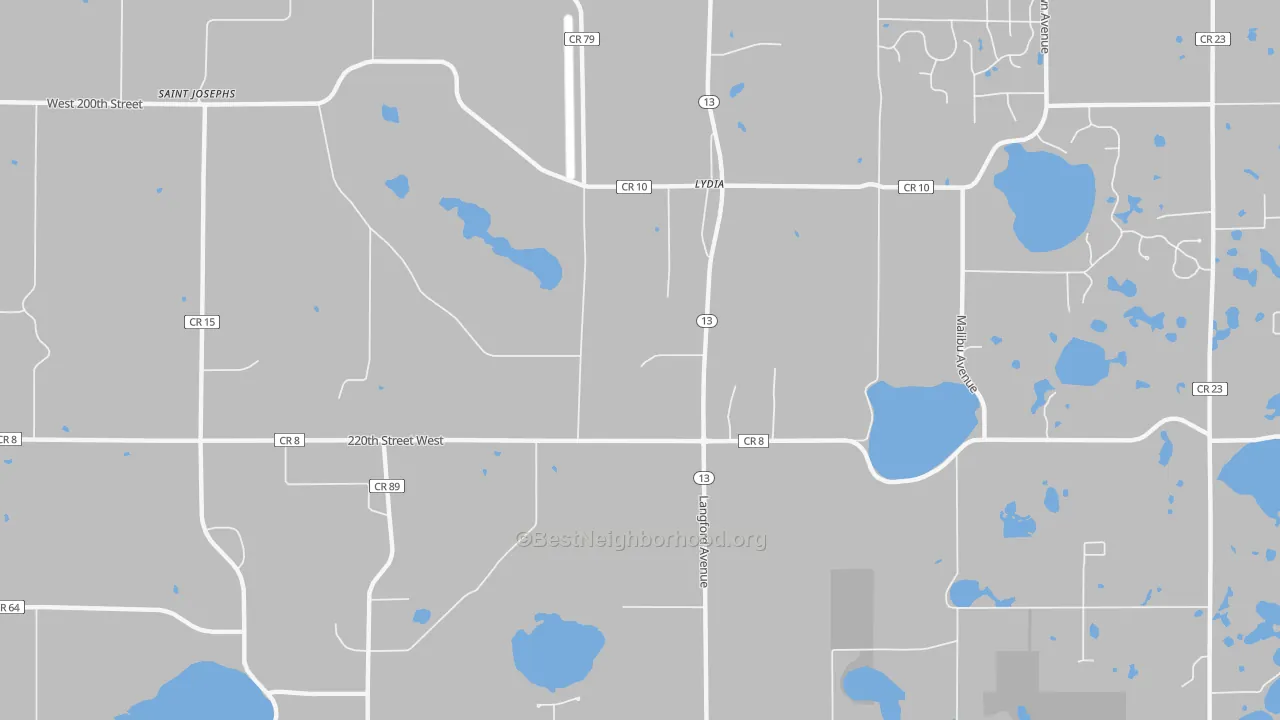 Bike Grade map of Lydia, MN