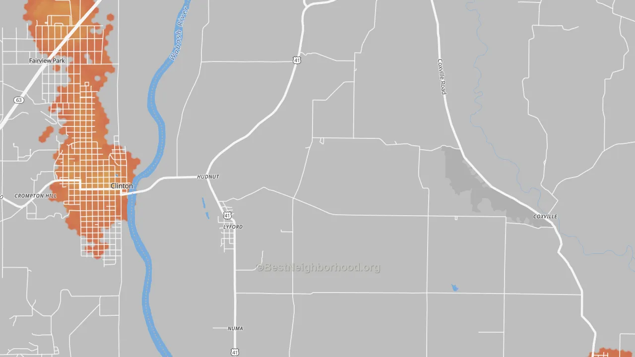 Bike Grade map of Lyford, IN