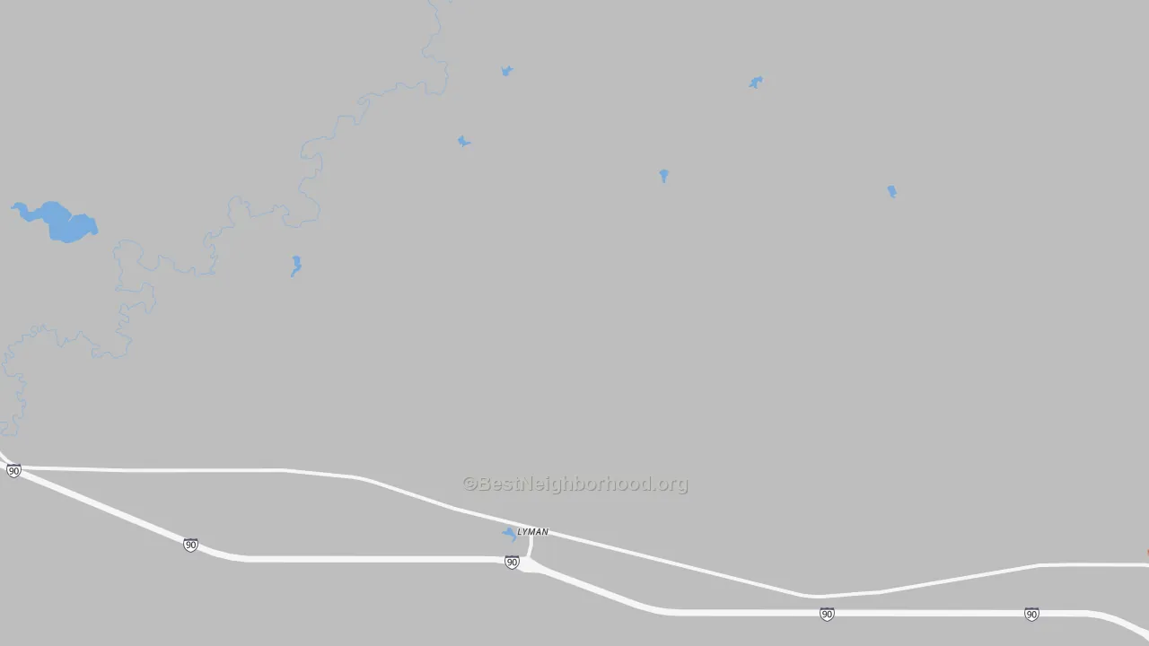 Bike Grade map of Lyman, SD