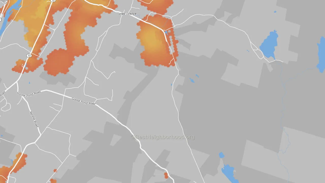 Bike Grade map of Lyme Center, NH