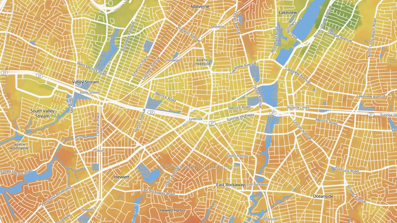 Bike Grade map of Lynbrook, NY
