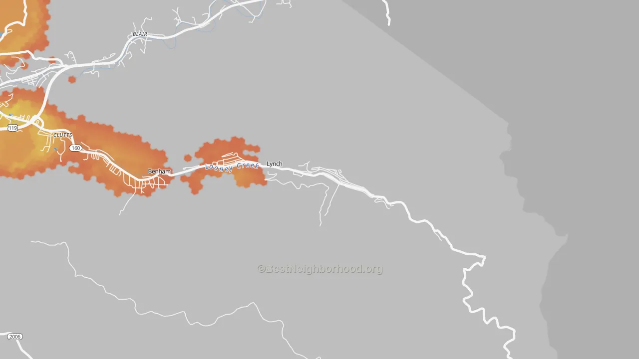 Bike Grade map of Lynch, KY