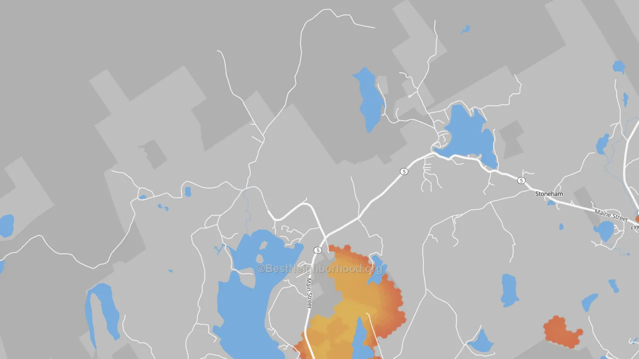 Bike Grade map of Lynchville, ME