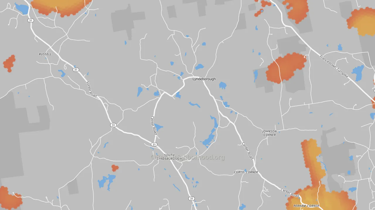 Bike Grade map of Lyndeborough, NH