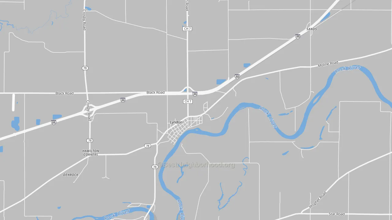 Bike Grade map of Lyndon, IL