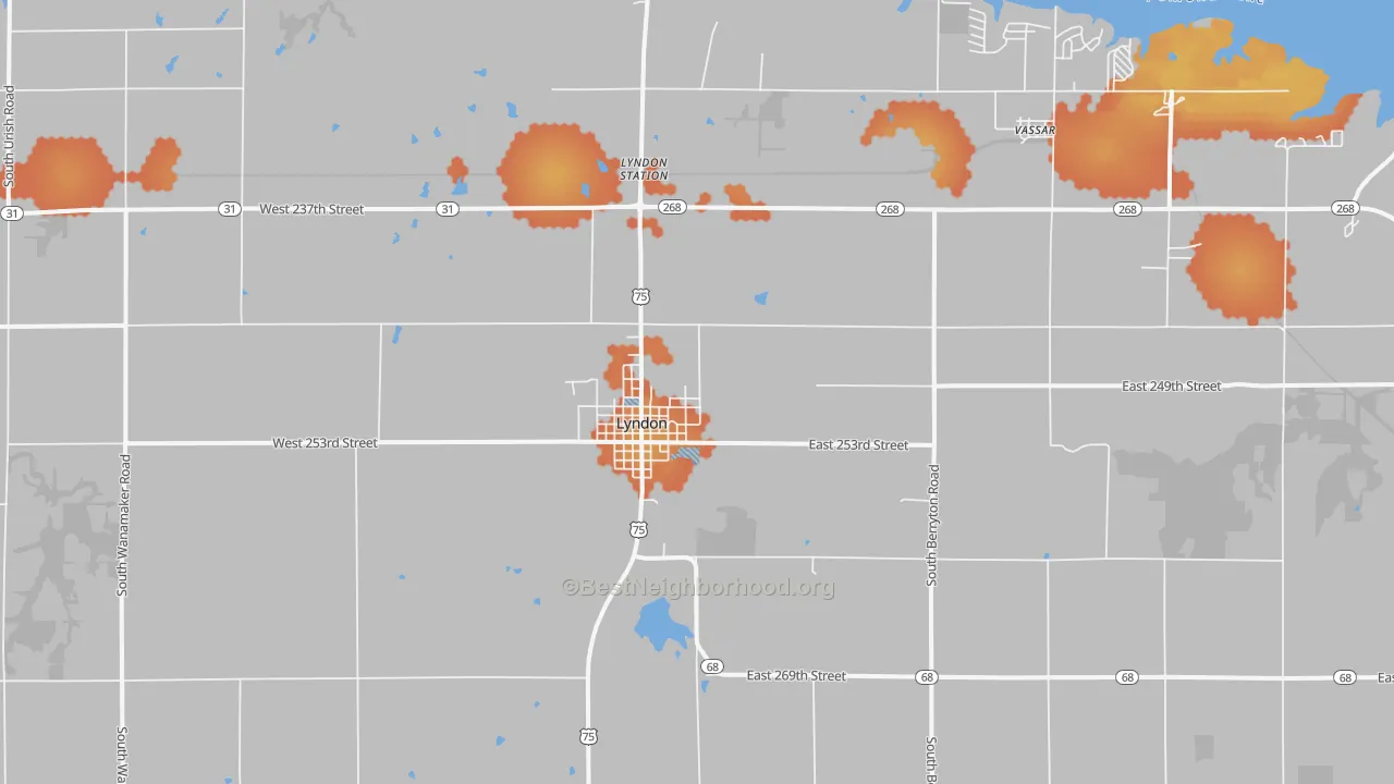 Bike Grade map of Lyndon, KS