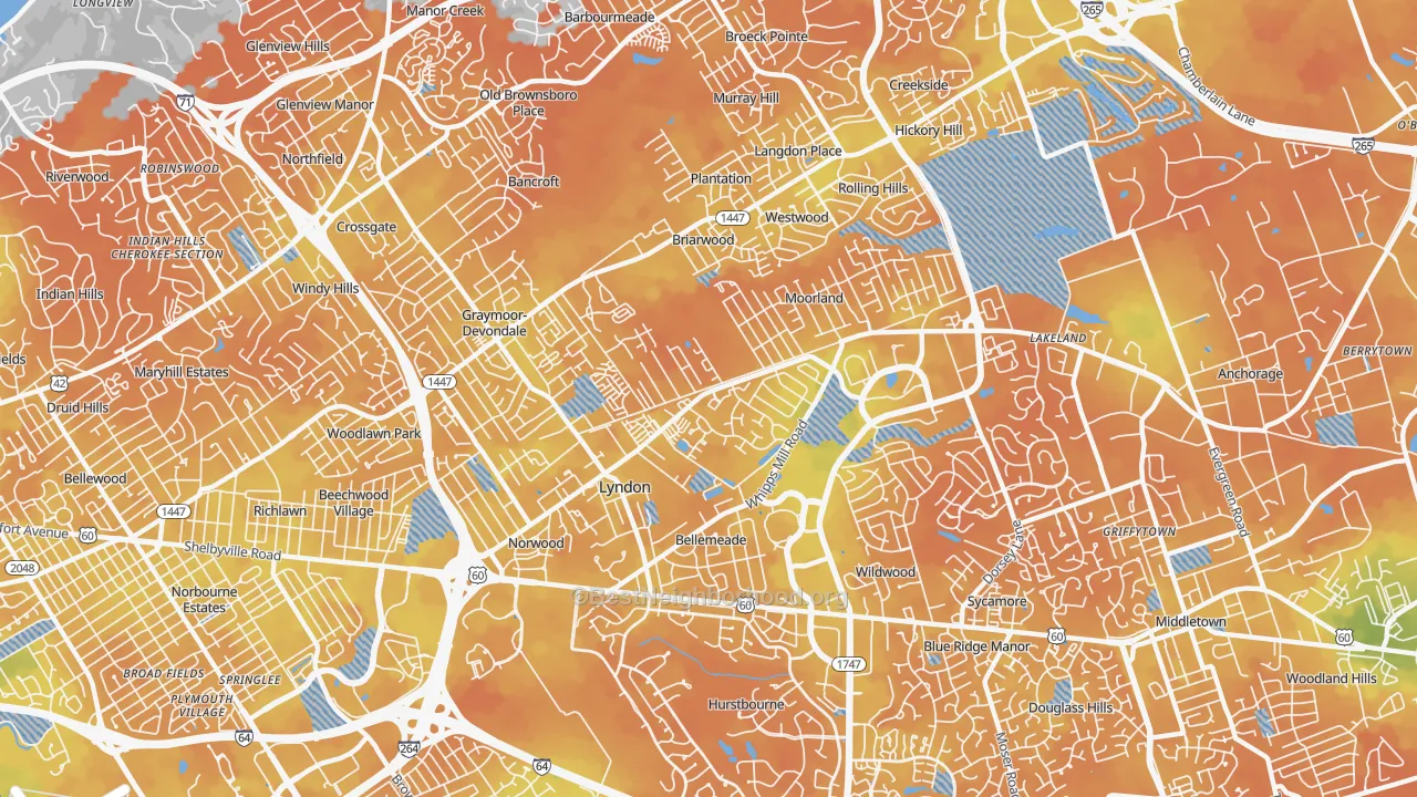 Bike Grade map of Lyndon, KY
