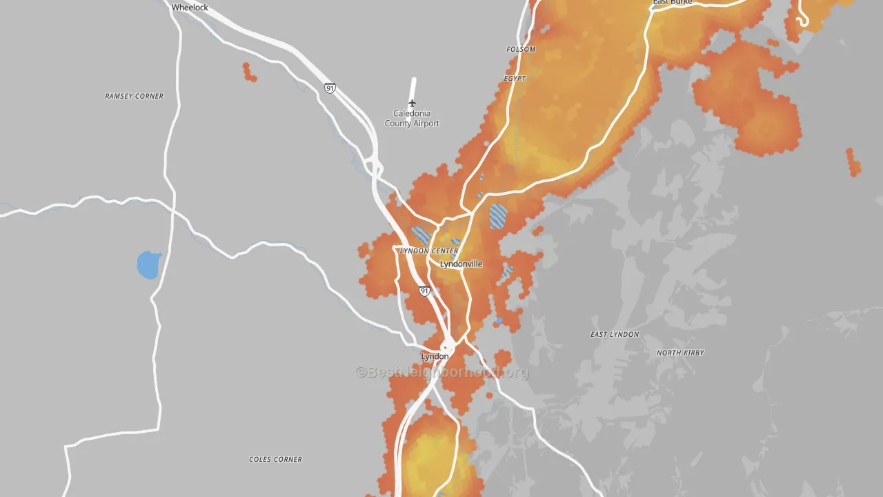 Bike Grade map of Lyndonville, VT