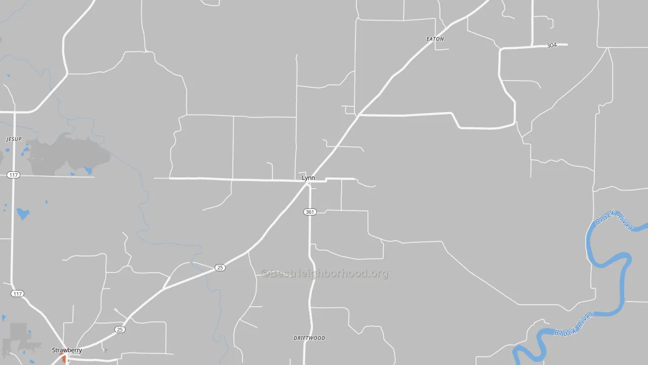 Bike Grade map of Lynn, AR