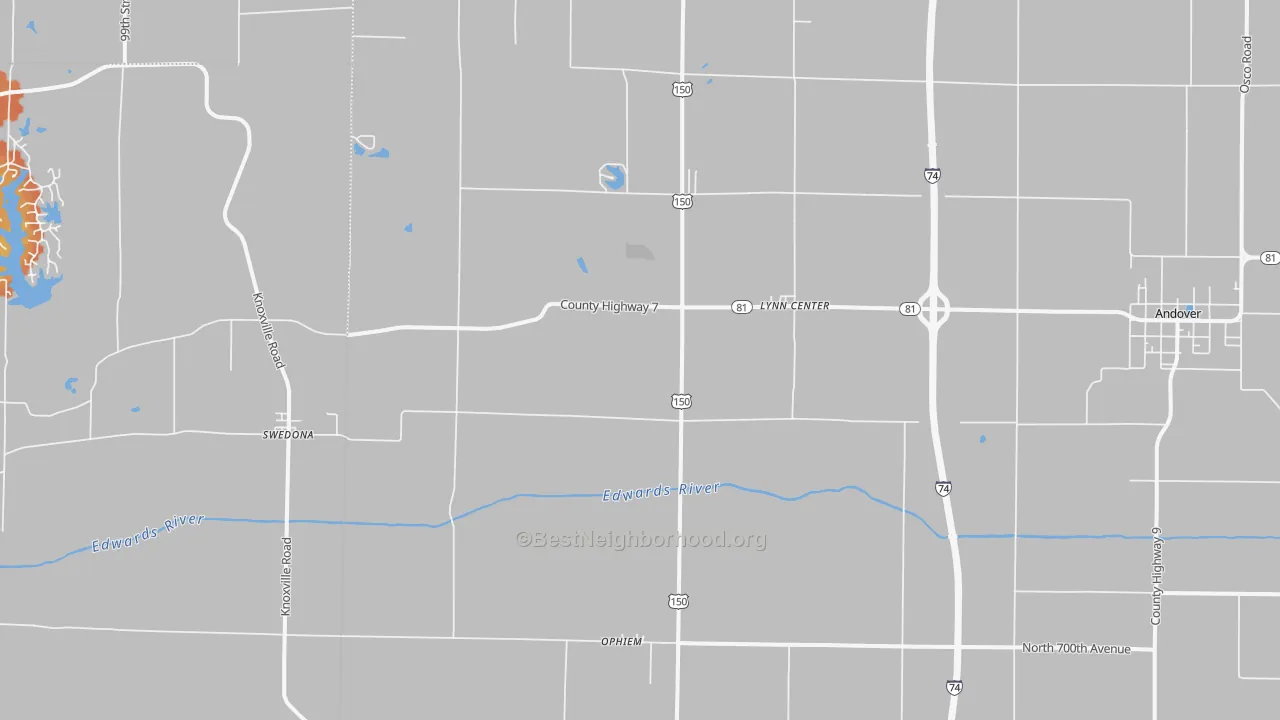 Bike Grade map of Lynn Center, IL