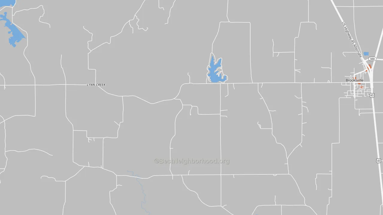 Bike Grade map of Lynn Creek, MS