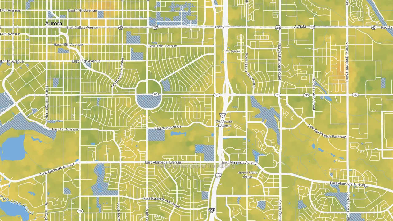 Bike Grade map of Lynn Knoll, Aurora, CO
