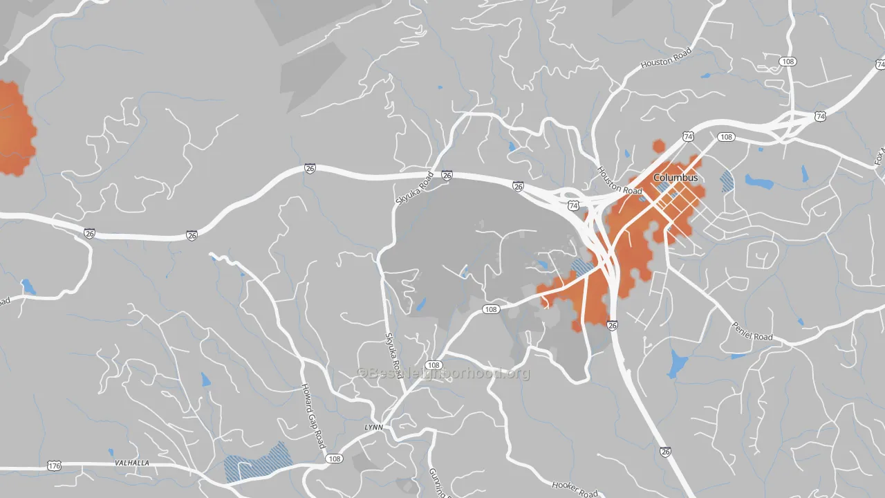 Bike Grade map of Lynn, NC