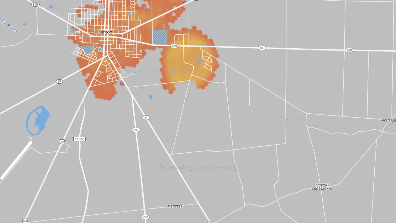 Bike Grade map of Lynn, OH
