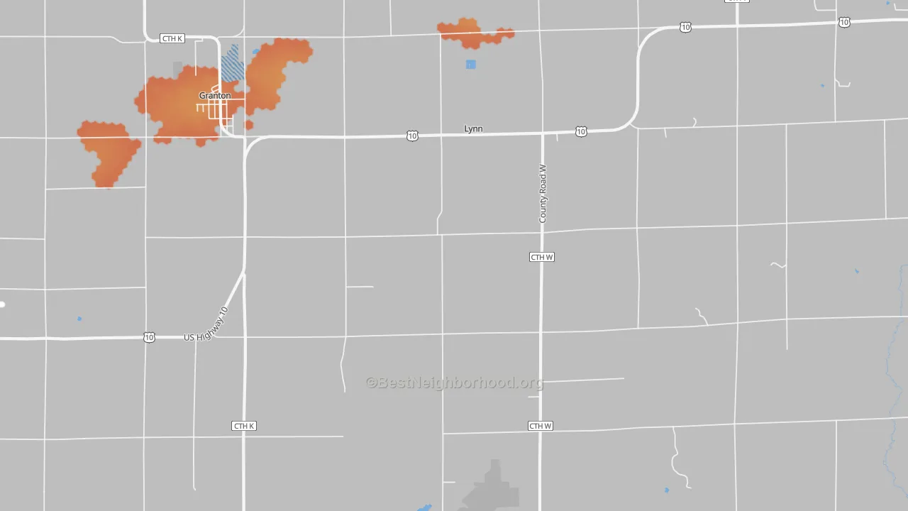 Bike Grade map of Lynn, WI