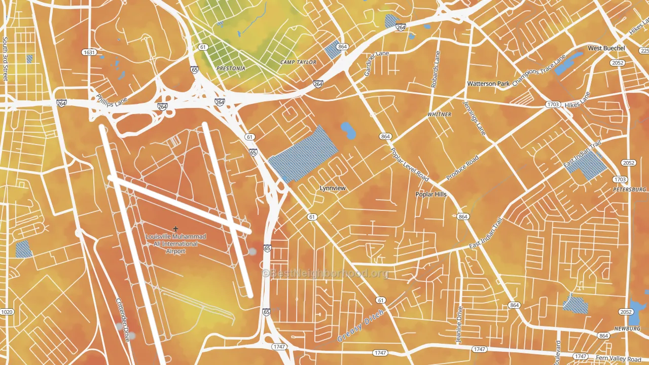 Bike Grade map of Lynnview, KY