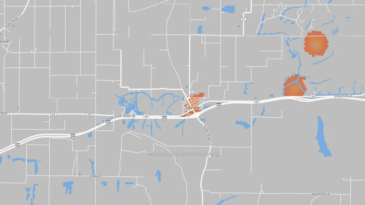 Bike Grade map of Lynnville, IN