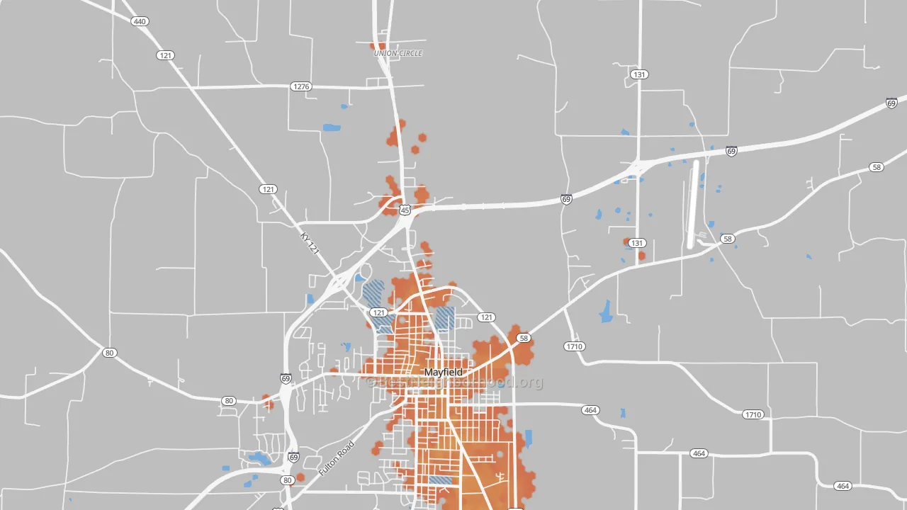 Bike Grade map of Lynnville, KY