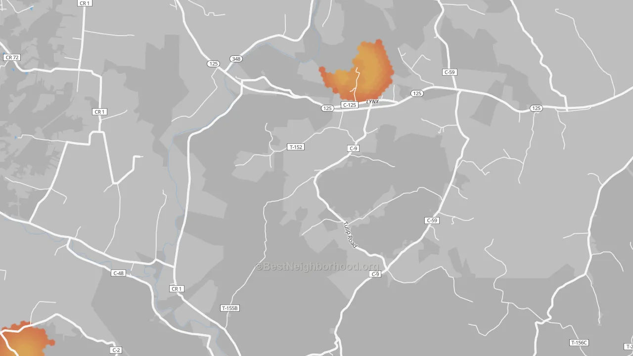 Bike Grade map of Lynx, OH