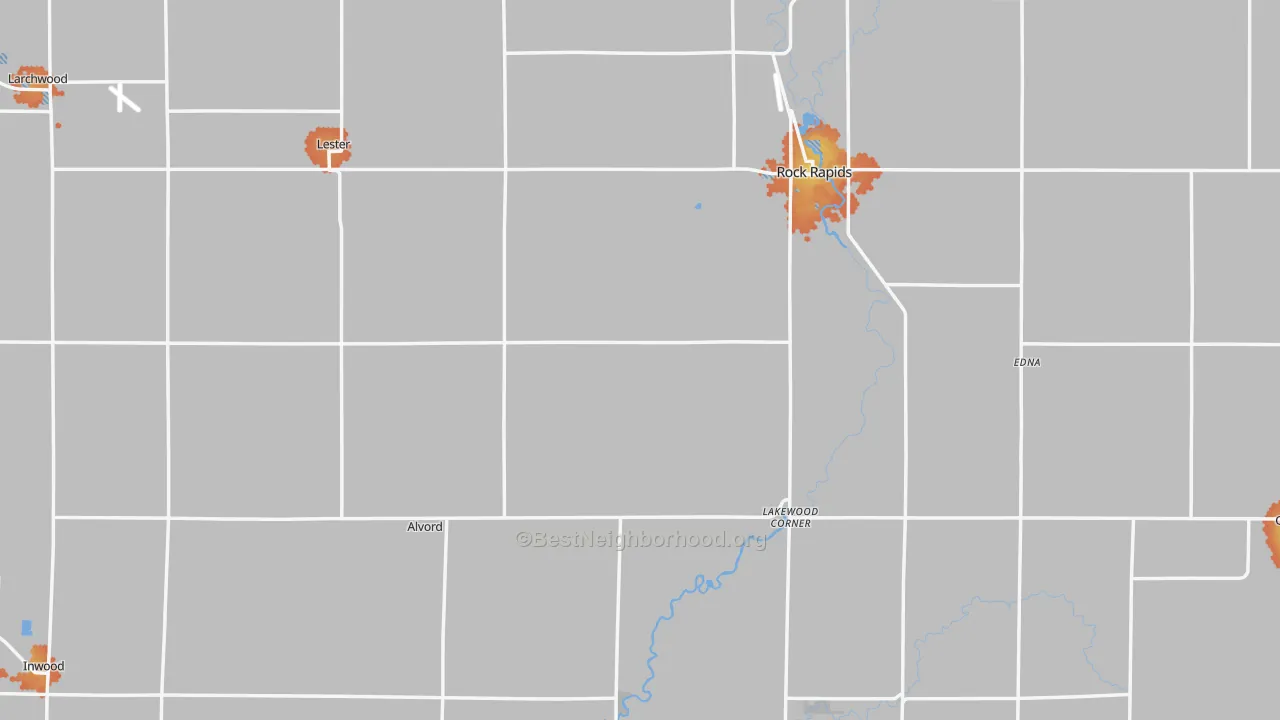 Bike Grade map of Lyon County, IA