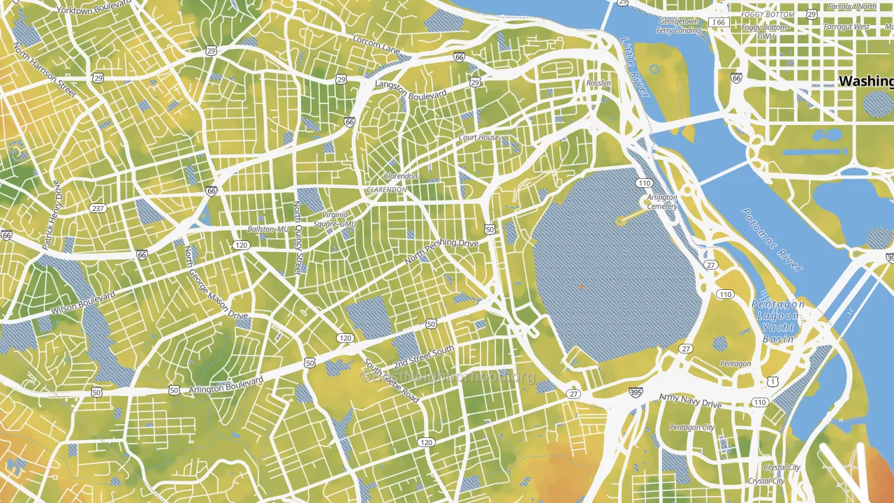 Bike Grade map of Lyon Park, Arlington, VA