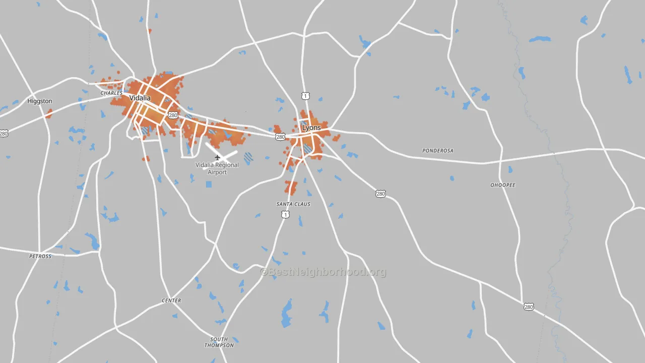 Bike Grade map of Lyons, GA