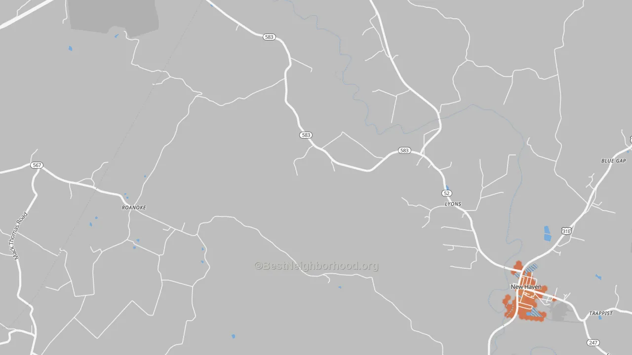 Bike Grade map of Lyons, KY