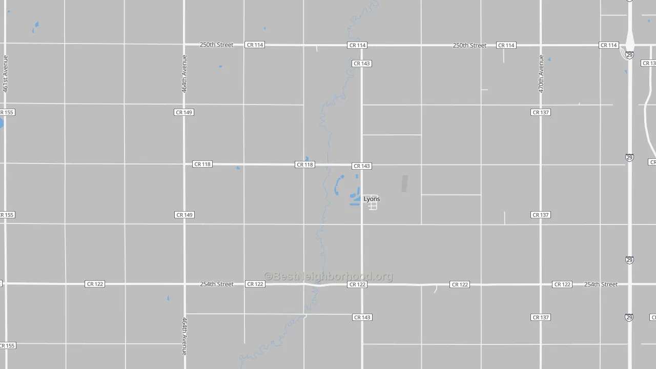 Bike Grade map of Lyons, SD