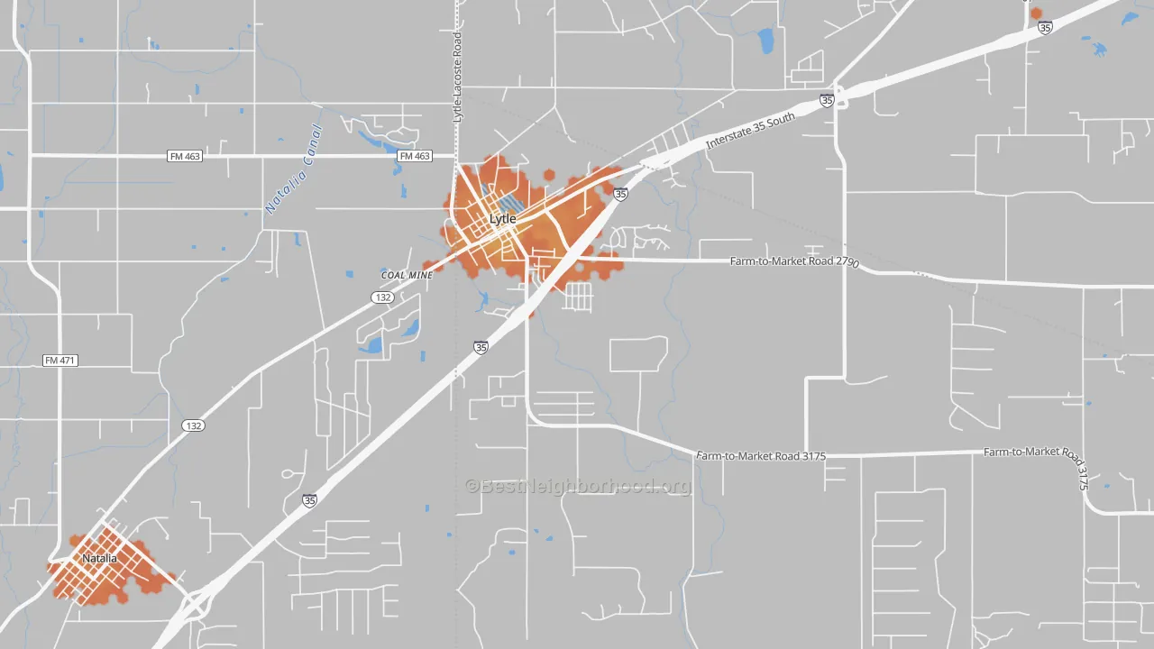 Bike Grade map of Lytle, TX